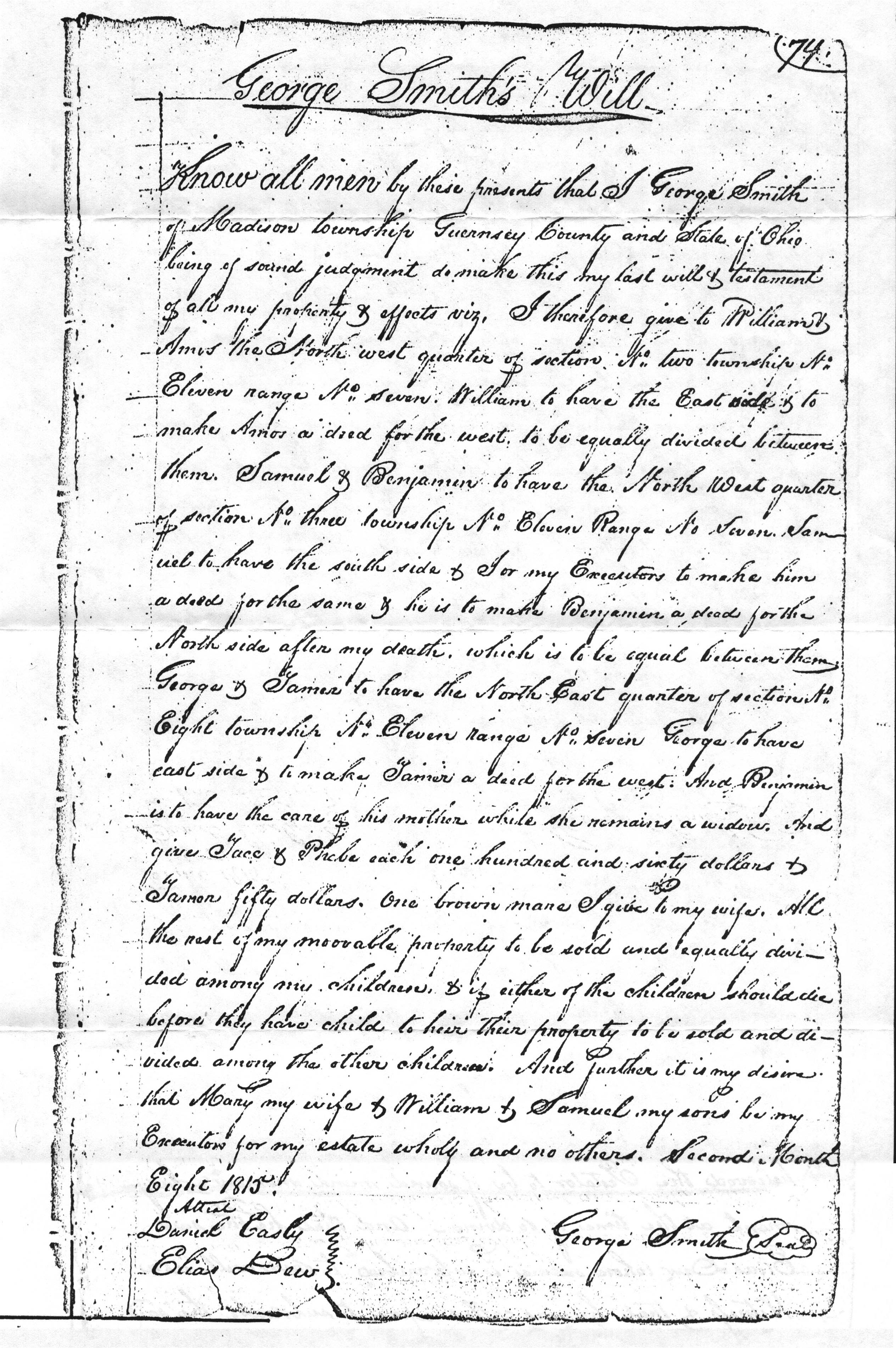 George Smith's Will (1 of 3)